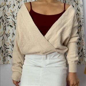 Silence and Noise cream wrap/v Sweater